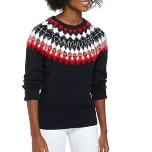 Tommy Hilfiger Cable Knit Logo Sweater